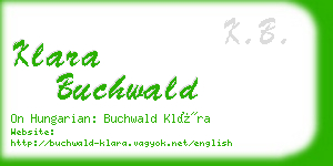 klara buchwald business card